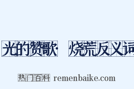 光的赞歌·烧荒反义词是什么意思的图片